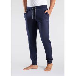 Sweathose BENCH. LOUNGEWEAR Gr. 44/46 (S), N-Gr, blau (navy), Herren, Sweatware, Obermaterial: 60% Baumwolle, 40% Polyester, Hosen, Jogginghose mit Kordel, aus Baumwoll-Mix