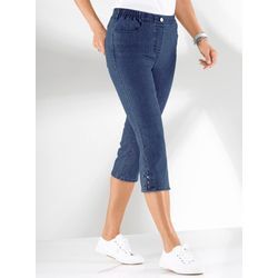 Caprijeans CLASSIC BASICS, Damen, Gr. 38, Normalgrößen, blau (blau, stone, washed), 78% Baumwolle, 20% Polyester, 2% Elasthan, unifarben, 3/4-Länge, Jeans