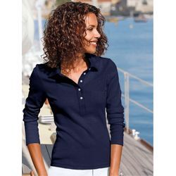 Langarm-Poloshirt CASUAL LOOKS "Poloshirt" Gr. 38, blau (marine) Damen Shirts