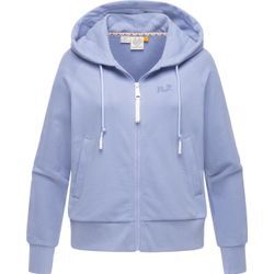 Kapuzensweatjacke RAGWEAR "Taila" Gr. 4XL (48), blau, Damen, Sweatware, Material: 70% Baumwolle, 30% Polyester, Sweatjacken, modische Damen Sweatjacke mit Kapuze