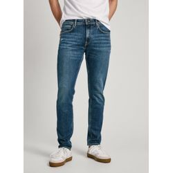 Tapered-fit-Jeans PEPE JEANS "TAPERED JEANS" Gr. 32, Länge 32, blau (clean mocca blau destroy), Herren, Obermaterial: 99% Baumwolle, 1% Elasthan, Jeans