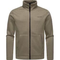 Sweatjacke RAGWEAR "Fabbian Collar", Herren, Gr. L (52), braun, Rippware, Material: 100% Polyester, Futter: 100% Polyester, Basic, gerade hüftbedeckend, hoch geschlossener Ausschnitt, Langarm Ärmel ohne Ärmelschlitz Rippbündchen, Sweatjacken, Herren Basic Feinstrick-Jacke