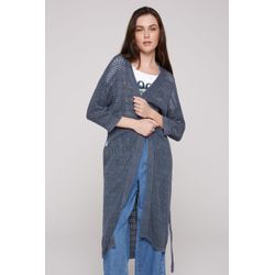 Cardigan SOCCX Gr. S, blau (blauberry) Damen Strickjacken mit Baumwolle