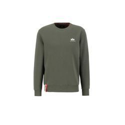 Sweater ALPHA INDUSTRIES "Alpha Industries Men - Sweatshirts Basic Small Logo" Gr. L, grün (schwarz olive) Herren Sweatshirts