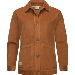 Cordjacke RAGWEAR "Ennea", Damen, Gr. L (40), braun, Obermaterial: 100% Baumwolle, modisch, gerade hüftbedeckend, Jacken, Leichte Damen Übergangsjacke aus Kord