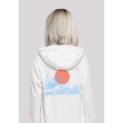 Kapuzenpullover F4NT4STIC "Kanagawa Welle Japan", Damen, Gr. L, weiß, Obermaterial: 65% Baumwolle, 35% Polyester, casual, relaxed fit, Langarm, Pullover, Hoodie, Warm, Bequem