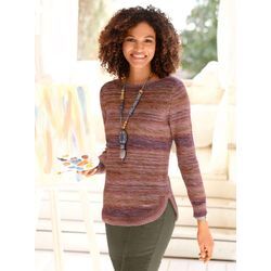 Strickpullover CASUAL LOOKS "Pullover" Gr. 42, bunt (terra, feige, meliert) Damen Pullover