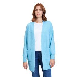 Strickjacke BETTY & CO "Betty & Co Strick-Cardigan ohne Verschluss" Gr. 36, blau (light blau melange), Damen, Obermaterial: 70% Polyester recycelt, 20% Polyacryl, 6% Polyamid, 4% Wolle., Strickjacken, Struktur