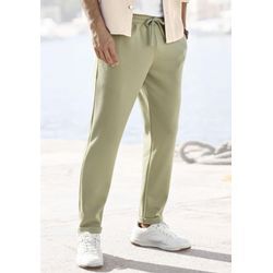 Jogger Pants JOHN DEVIN "Jogg Pants", Herren, Gr. S (44/46), N-Gr, grün (hellgrün), Stoff, Obermaterial: 83% Polyester, 13% Viskose, 4% Elasthan, unifarben, casual, bequem lang, Hosen, Umschlag am Beinabschluss, aus elastischer Piqué-Qualität