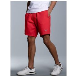 Bermudas TRIGEMA "TRIGEMA Bermuda mit praktischem Kordelzug" Gr. L, US-Größen, rot (vulcano), Herren, 70% Baumwolle, 30% Polyester, Hosen