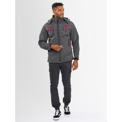 Softshelljacke ARCTIC SEVEN "ASPierr", Herren, Gr. 4XL, grau (dunkelgrau), Obermaterial: 96% Polyester, 4% Elasthan; Innenmaterial: 100% Polyester, Jacken, sportliche Outdoor Funktionsjacke mit abnehmbarer Kapuze