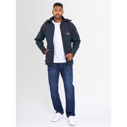 Softshelljacke ARCTIC SEVEN "ASAdventuraa", Herren, Gr. 4XL, blau (navy), Obermaterial: 96% Polyester, 4% Elasthan; Innenmaterial: 100% Polyester, Jacken, sportliche Outdoorjacke mit abnehmbarer Kapuze