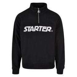 Sweatjacke STARTER BLACK LABEL "Starter Black Label Herren Starter Heavy Color Block Troyer", Herren, Gr. L, schwarz, 65% Baumwolle, 35% Polyester, unifarben, Langarm, Sweatjacken Sweatshirt Troyer