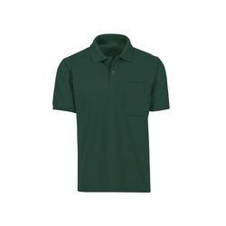 Poloshirt TRIGEMA "TRIGEMA Polohemd mit Brusttasche", Herren, Gr. L, grün (tanne), 100% Baumwolle, Basic, Kurzarm, Shirts