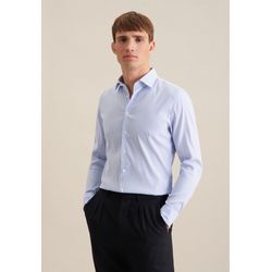 Businesshemd SEIDENSTICKER "X-Slim", Herren, Gr. XS (36), normale Ärmellängen, blau (hellblau), 96% Polyamid 4% Elastan, gestreift, skinny fit, Langarm 2-Knopf-Manschette, Hemden, X-Slim Langarm Kentkragen Streifen