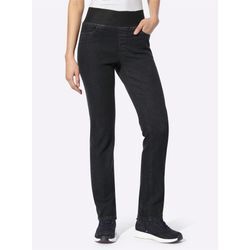 Schlupfjeans HEINE Gr. 36, Normalgrößen, schwarz (schwarz denim), Damen, 81% Baumwolle, 17% Polyester, 2% Elasthan, unifarben, Jeans