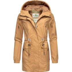 Outdoorjacke NAVAHOO "Neophee" Gr. S (36), braun, Damen, Obermaterial: 100% Polyester (recycelt), Futter: 100% Polyester (recycelt), Ärmelfutter: 100% Polyester (recycelt), Jacken, Damen Übergangs Parka aus recycelten Materialien