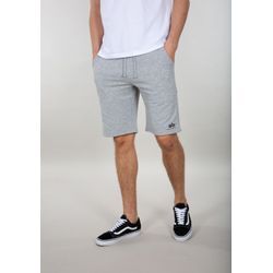 Sweatshorts ALPHA INDUSTRIES "Alpha Industries Men - Shorts Basic Short SL", Herren, Gr. L, Normalgrößen, grau (grau heather), Obermaterial: 80% Baumwolle, 20% Polyester, Hosen