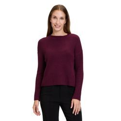 Strickpullover CARTOON "Cartoon mit Rundhalsausschnitt" Gr. 36, lila (lila potion) Damen Pullover Struktur