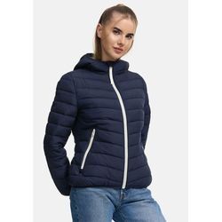 Winterjacke MARIKOO "Pack mich ein", Damen, Gr. M, blau (navy), Obermaterial: 100% Polyester; Innenmaterial: 100% Polyester; Futter&Wattierung: 100% Polyester, Jacken, Mit Kapuze und Beutel zum Verstauen der Jacke