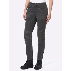 Bequeme Jeans HEINE Gr. 34, Normalgrößen, schwarz (anthrazit, grau, denim) Damen,