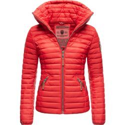 Steppjacke MARIKOO "Löwenbaby" Gr. S (36), rot (feuerrot) Damen Jacken stylische Übergangsjacke mit abnehmbarer Kapuze