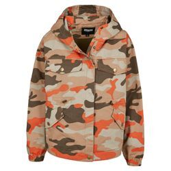 Allwetterjacke URBAN CLASSICS "Urban Classics Damen Ladies Oversized Camo Parka Jacket" Gr. L, bunt (brickcamo), Damen, 100% Baumwolle, mehrfarbig, Jacken