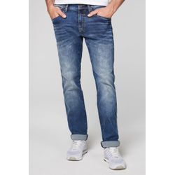 Regular-fit-Jeans CAMP DAVID, Herren, Gr. 29, Länge 30, blau, Material: 60% Baumwolle, 24% Polyester, 13% Lyocell, 3% Elasthan, Zusatz: Enthält nichttextile Teile tierischen Ursprungs (Badge), vintage, casual, regular fit, Jeans, mit Stretch-Anteil