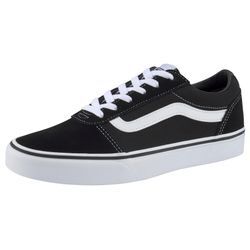 Sneaker VANS "Ward", Gr. 36,5, schwarz-weiß (schwarz, weiß), Leder, Textil, sportlich, Schuhe Skaterschuh Sneaker low Retrosneaker