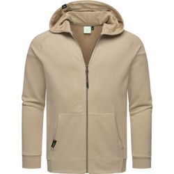 Kapuzensweatjacke RAGWEAR "Zenway" Gr. 4XL (60), beige (sand) Herren Sweatjacken Basic Sweatjacke mit Kapuze