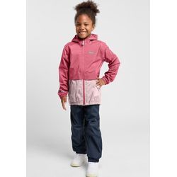 Regenjacke JACK WOLFSKIN "RAINY DAYS 2L JKT K", Kinder, Gr. 104, pink (soft, pink), OBERSTOFF: 100% POLYAMID Futter: 100% POLYESTER, Jacken