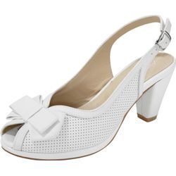 Sandalette ANDREA CONTI, Damen, Gr. 35, weiß, Glattleder, Leder, feminin, Schuhe Slingbacksandale Brautschuh