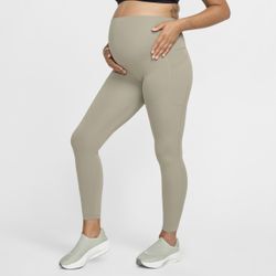 Nike (M) One 7/8-Leggings mit hohem Bund und Taschen für Damen (Schwangere und Mütter) - Grün