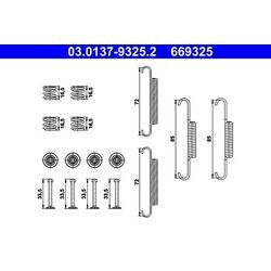 ATE Zubehörsatz, Feststellbremsbacken hinten rechts links für HYUNDAI KIA 58255-1G300 58272-1G300 58268-2S000 03.0137-9325.2