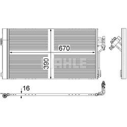 MAHLE Kondensator, Klimaanlage für MERCEDES-BENZ 6398350370 A6398350070 A6398350700 AC 761 000S