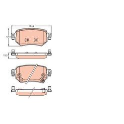 TRW Bremsbelagsatz, Scheibenbremse hinten rechts links für MAZDA GMY02643ZC GMY02643ZB GMY02643ZA GDB3632