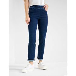 Bequeme Jeans RAPHAELA BY BRAX "Style LAVINA JOY", Damen, Gr. 36K (18), Kurzgrößen, blau (dunkelblau), 82% Baumwolle, 12% Lyocell, 5% Elastomultiester, 1% Elasthan, Jeans