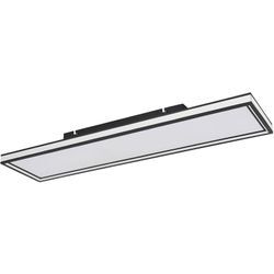 Globo - led Deckenleuchte mit Fernbedienung Deckenlampe schwarz dimmbar Wohnzimmerleuchte Panel cct, Metall Spiegel opal, 24W 1500Lm 2700-4000-6500K,