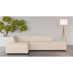 Ecksofa INOSIGN "Ecksofa Cavan mit Ottomane links oder rechts bestellbar", beige, B:270cm H:72cm T:180cm, 100% Polyester, Sofas, L-Form mit Wellenunterfederung, Maße B/T/H: 270/180/72 cm