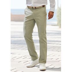 Chinohose JOHN DEVIN "regular-fit, lange Oxford Hose", Herren, Gr. 32, Länge 32, grün (hellgrün), Web, Obermaterial: 98% Baumwolle, 2% Elasthan, unifarben, casual, regular fit lang, Hosen, aus elastischer Baumwoll-Qualität