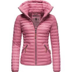 Steppjacke MARIKOO "Löwenbaby" Gr. M (38), lila (himbeere) Damen Jacken stylische Übergangsjacke mit abnehmbarer Kapuze