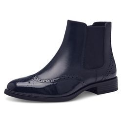 Chelseaboots TAMARIS Gr. 39, blau (navy) Damen Schuhe Blockabsatz, Stiefelette, Businessschuh mit eleganter Lyralochung