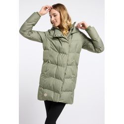 Steppjacke RAGWEAR "PAVLA", Damen, Gr. M (38), grün (dusty olive), Web, Steppware, Obermaterial: 100% Polyester, unifarben, casual, Langarm, Jacken, wasserabweisender und wärmender Steppmantel für den Winter