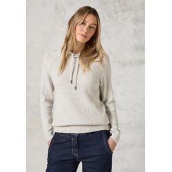 Rollkragenpullover CECIL Gr. L (42), soft silber melange, Damen, Web, 37% Baumwolle, 34% Polyacryl, 26% Polyester, 3% Elasthan, unifarben, Pullover, mit Kragen