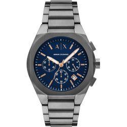 Chronograph ARMANI EXCHANGE Armbanduhren grau (anthrazit) Herren Armbanduhr, Herrenuhr, Edelstahlarmband, analog, Tag, Stoppfunktion