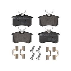 MEYLE Bremsbelagsatz, Scheibenbremse MEYLE-ORIGINAL Quality hinten rechts links mit Zubehör für SKODA VW PEUGEOT SEAT (FAW) (SVW) AUDI LANCIA OPEL DS