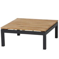 Siena Garden Alivida Loungetisch 75x75 cm Alu/Schwarz Teak Quadratisch