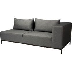 Stern Taavi Ecksofa 2,5-Sitzer Alum. schwarz matt Arml. Links Seidenschwarz