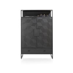 XOOON Capella Schrank Eichenfurnier Onyx/Metallgestell schwarz 115x42 cm