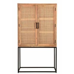 SIT Möbel CANE Highboard Mango lackiert mit Rattan-Front, Gestell Metall